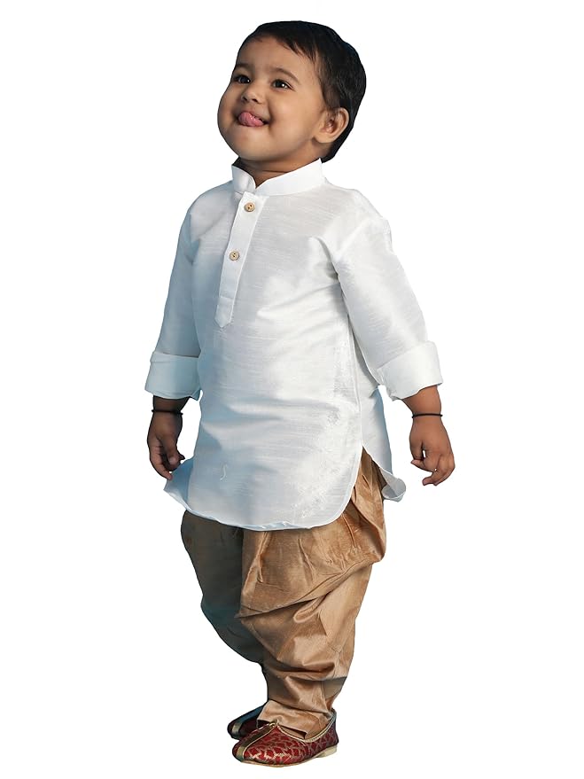 Boys Silk Blend Kurta Dhoti